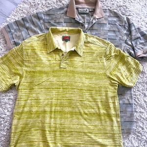 2 men’s XL polo shirts. One is Tommy Bahama and one is Chi Chi brand